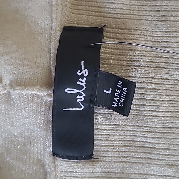 Lulus No Matter the Season Beige Ribbed Knit Cardigan Sweater Size LARGE - Picture 3 of 8